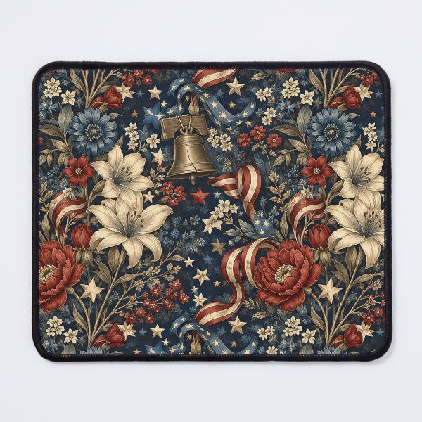 Item preview, Patriotic Floral Liberty Bell Pattern designed and sold by Rui Mythic Studio.