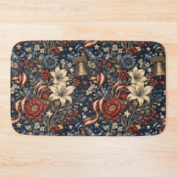 Item preview, Patriotic Floral Liberty Bell Pattern designed and sold by Rui Mythic Studio.