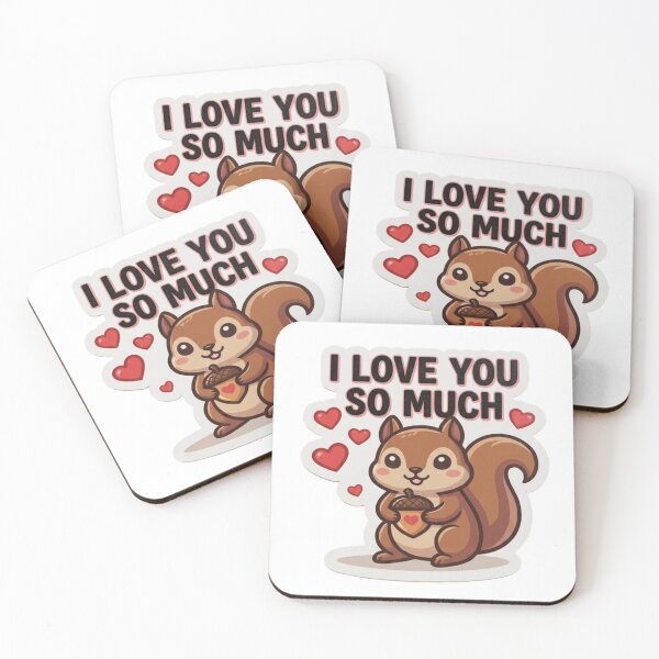 Item preview, I love you so much cute squirrel heart art designed and sold by NikBrin Prevail .