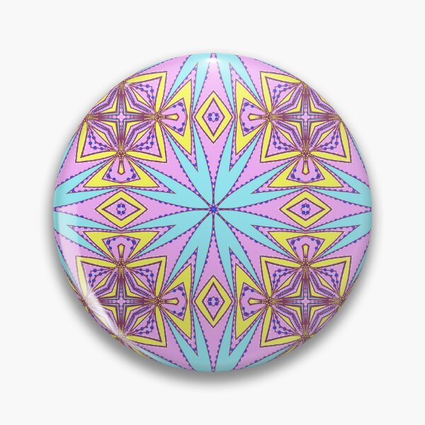 Item preview, Vibrant Pink and Blue Geometric Star Mandala designed and sold by Tinsleybluebell.