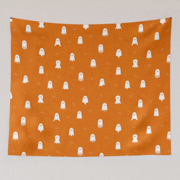 Item preview, minimal cute icon ghost preppy halloween textured Dusty Orange  designed and sold by RenattaZare.