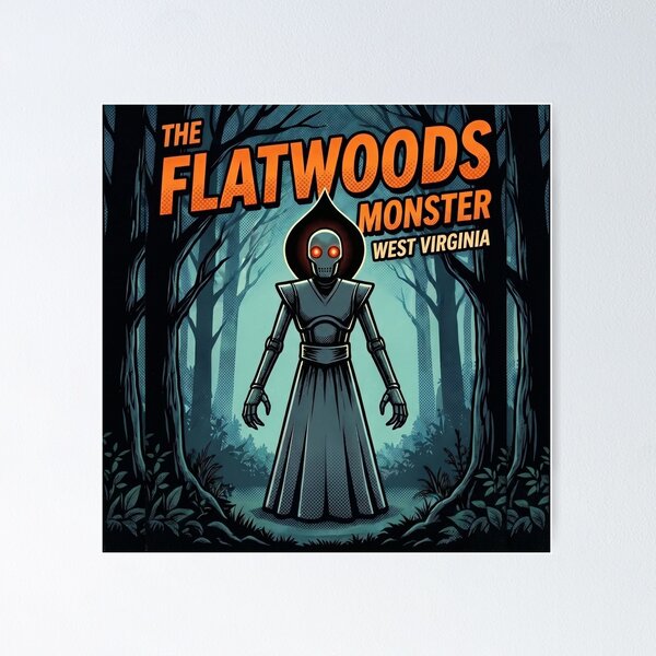 Aperçu de l'œuvre Le monstre cryptide de Flatwoods – Conception de bande dessinée d'horreur créée et vendue par redsharkuk.