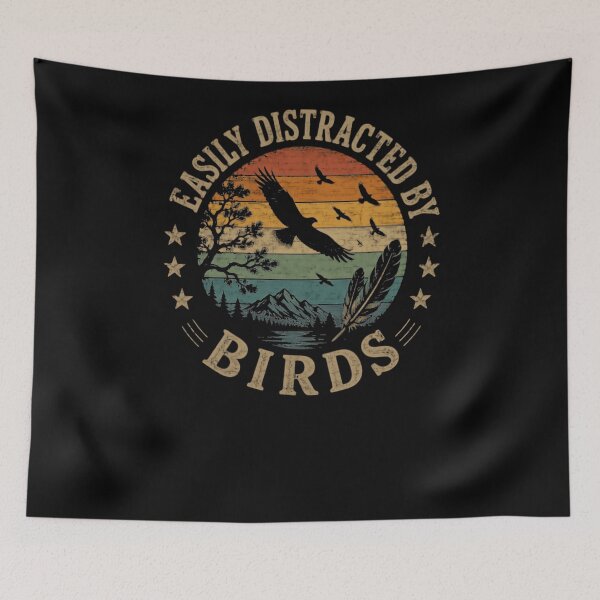 Item preview, Easily Distracted By Birds Bird Watching Nature Lover Gift designed and sold by RetroMini2026.