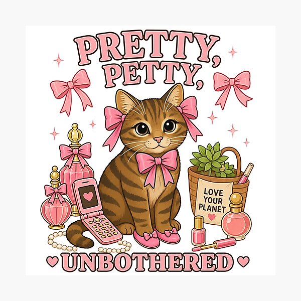 Item preview, Cute Cat Pink Bow Aesthetic designed and sold by Gentlestate.