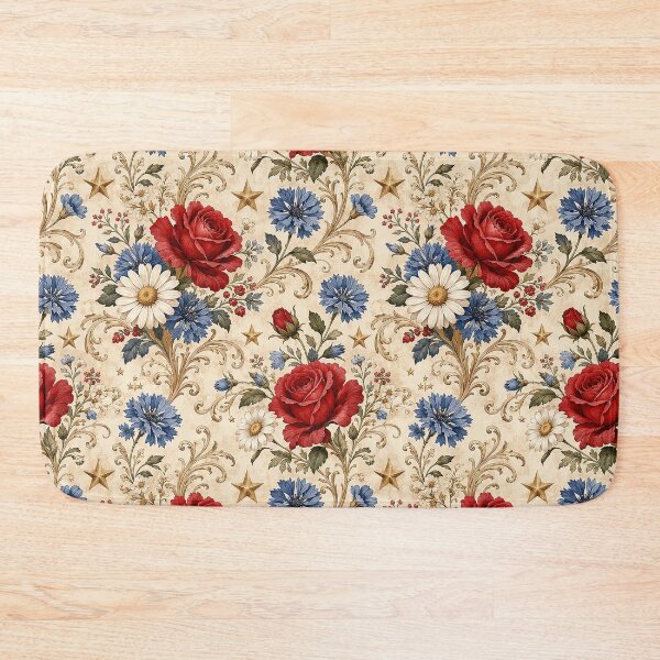 Item preview, Vintage Patriotic Floral Pattern designed and sold by Rui Mythic Studio.