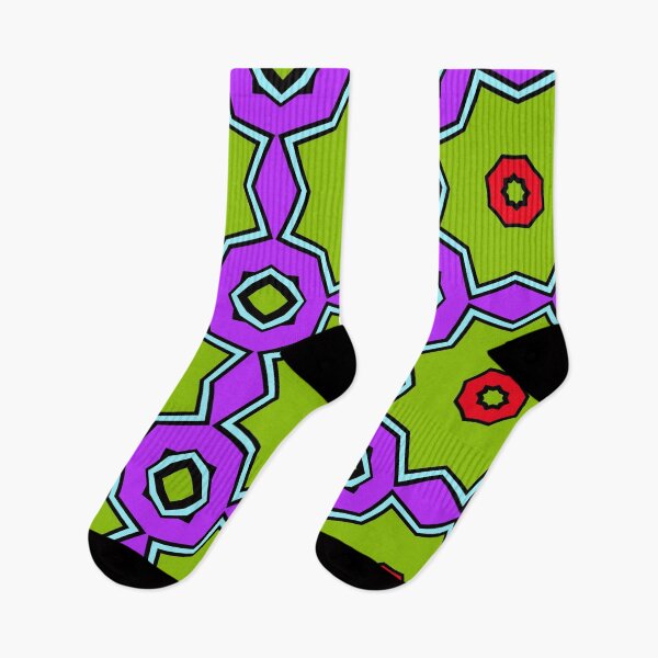 Item preview, Vibrant Green and Purple Star Geometric Mandala designed and sold by Tinsleybluebell.