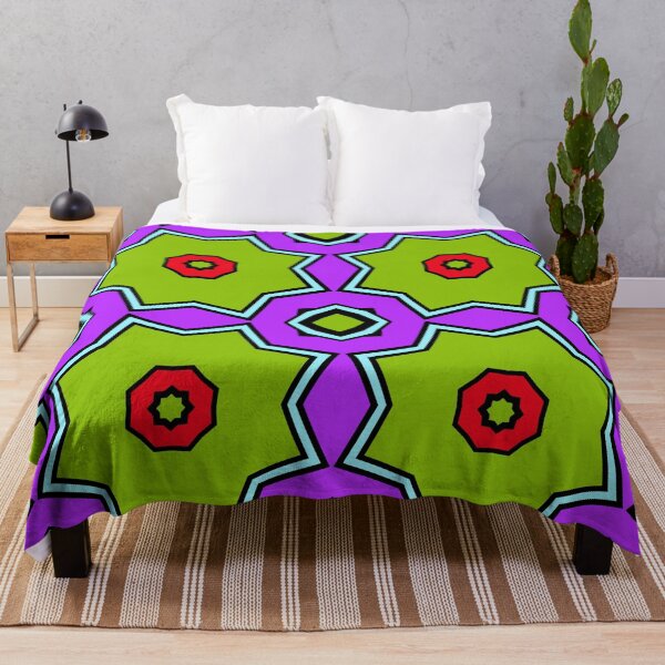 Item preview, Vibrant Green and Purple Star Geometric Mandala designed and sold by Tinsleybluebell.