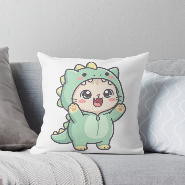 Item preview, Cute Chibi Kitten in Dinosaur Onesie designed and sold by  Cat Lady.