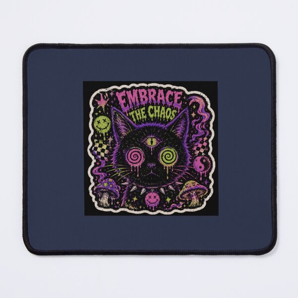 Item preview, "Exploring Different Realities" Trippy Black Cat Sticker designed and sold by Jamunakala1.