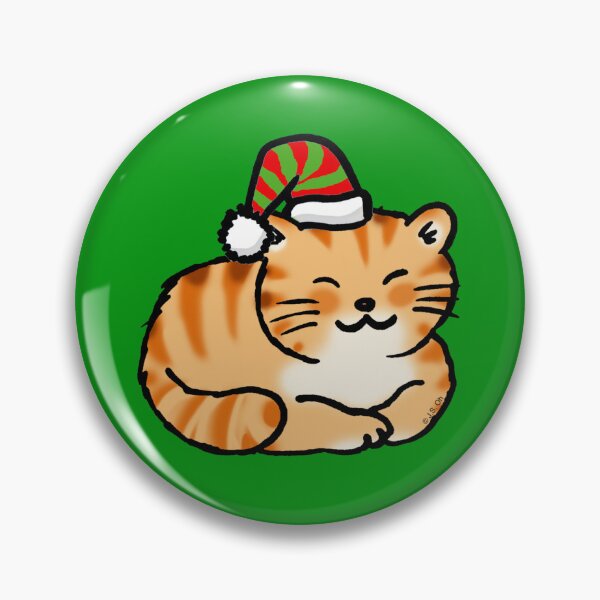 Item preview, Cute Orange Tabby Cat in Santa Hat Christmas Holiday designed and sold by CuteCartoon.