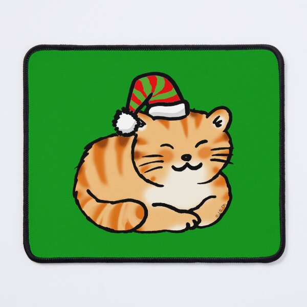 Item preview, Cute Orange Tabby Cat in Santa Hat Christmas Holiday designed and sold by CuteCartoon.