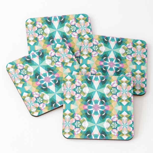Item preview, Teal and Gold Kaleidoscope Mandala Pattern designed and sold by IntelliMindDesigns.