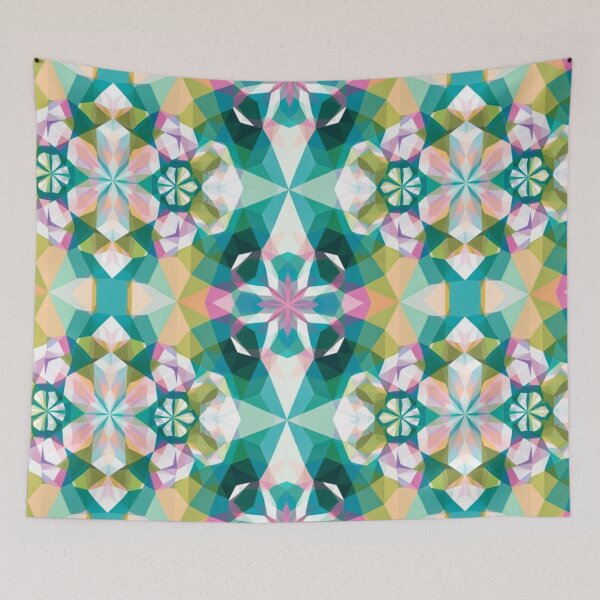 Item preview, Teal and Gold Kaleidoscope Mandala Pattern designed and sold by IntelliMindDesigns.