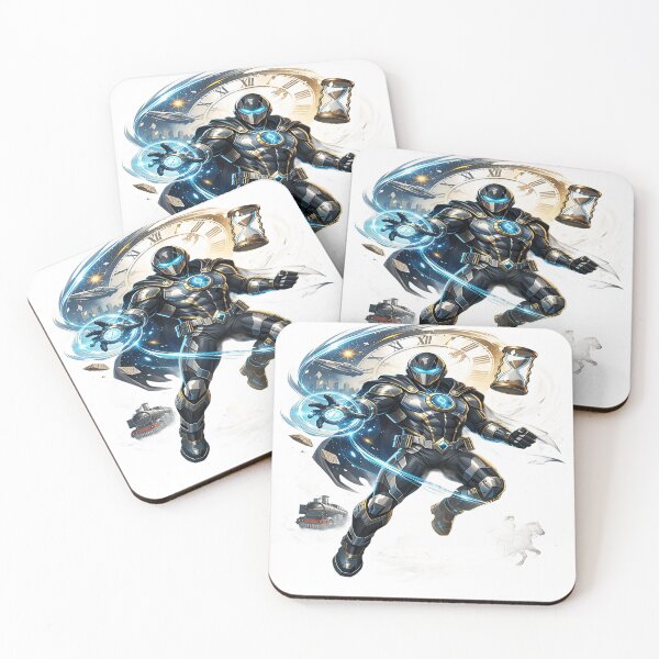 Item preview, Chrono Guardian – Time Manipulation Superhero Illustration designed and sold by Artisan Finds Online.