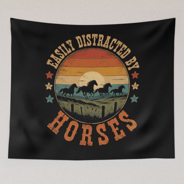 Item preview, Easily Distracted By Horses Horse Lover Equestrian Rider designed and sold by RetroMini2026.