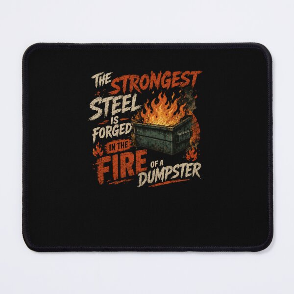 Item preview, The Strongest Steel Is Forged In The Fire Of A Dumpster | Resilience Motivation Adversity Strength designed and sold by RetroMini2026.