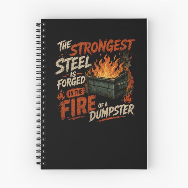 Item preview, The Strongest Steel Is Forged In The Fire Of A Dumpster | Resilience Motivation Adversity Strength designed and sold by RetroMini2026.