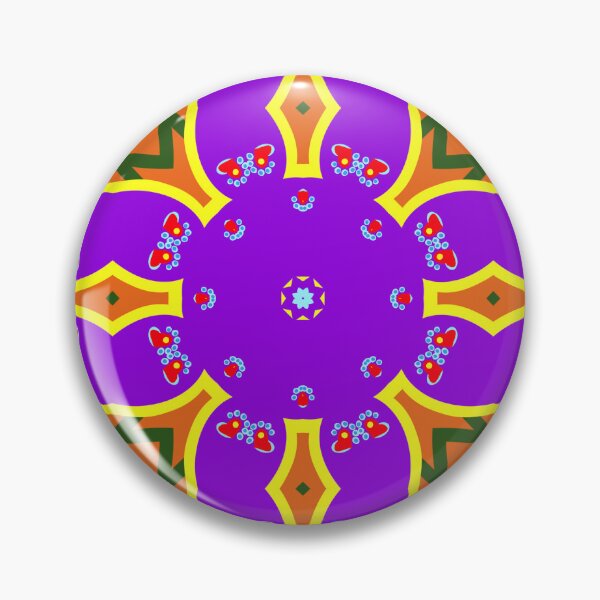Item preview, Vibrant Purple and Orange Heart Geometric Mandala designed and sold by Tinsleybluebell.