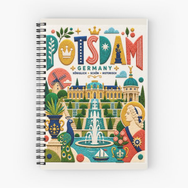 Item preview, Potsdam Germany Sanssouci Palace Embroidered Travel Illustration designed and sold by Witsprings.