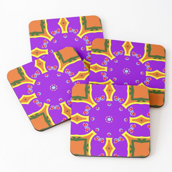 Item preview, Vibrant Purple and Orange Heart Geometric Mandala designed and sold by Tinsleybluebell.