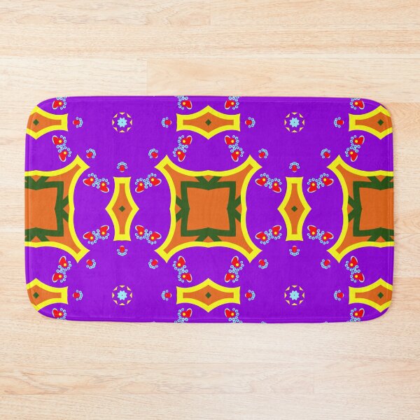 Item preview, Vibrant Purple and Orange Heart Geometric Mandala designed and sold by Tinsleybluebell.
