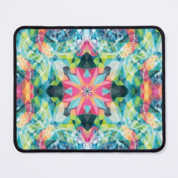 Item preview, Colorful Pink Blue Kaleidoscope Mandala Art designed and sold by IntelliMindDesigns.