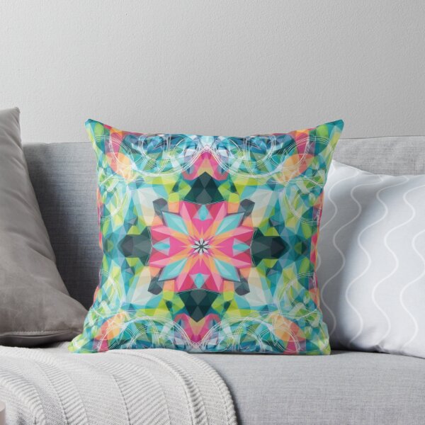 Item preview, Colorful Pink Blue Kaleidoscope Mandala Art designed and sold by IntelliMindDesigns.