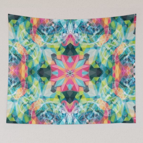Item preview, Colorful Pink Blue Kaleidoscope Mandala Art designed and sold by IntelliMindDesigns.