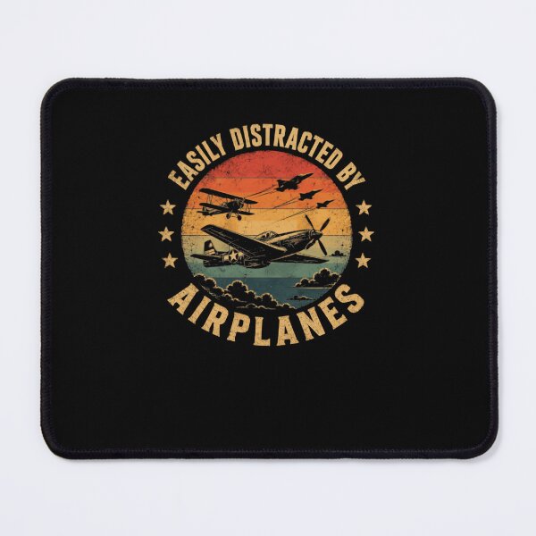 Item preview, Easily Distracted By Airplanes Pilot Aviation Lover designed and sold by RetroMini2026.