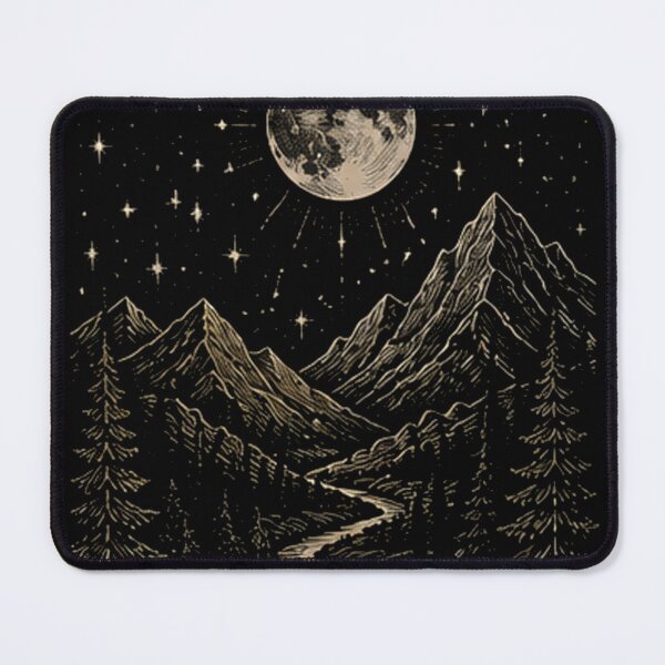 Item preview, Mystic Moonlit Mountain Landscape designed and sold by Mystic & Celestial Art.