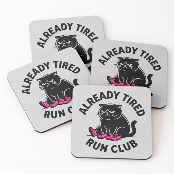 Item preview, Already Tired Run Club Ironic Grumpy Cat designed and sold by MavtM.
