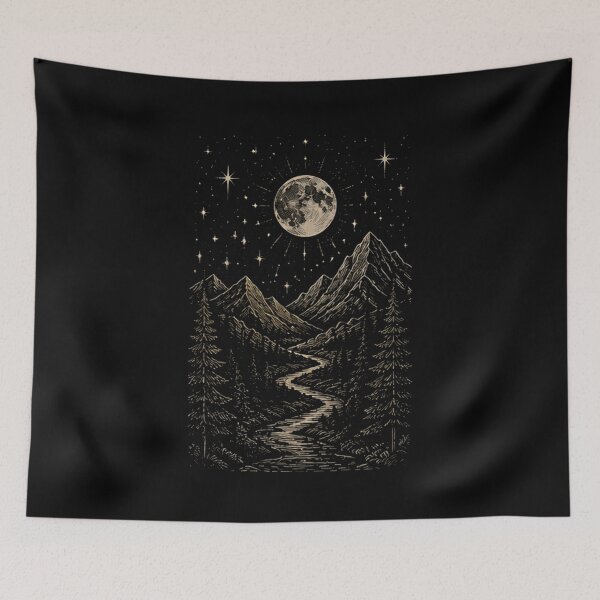 Item preview, Mystic Moonlit Mountain Landscape designed and sold by Mystic & Celestial Art.