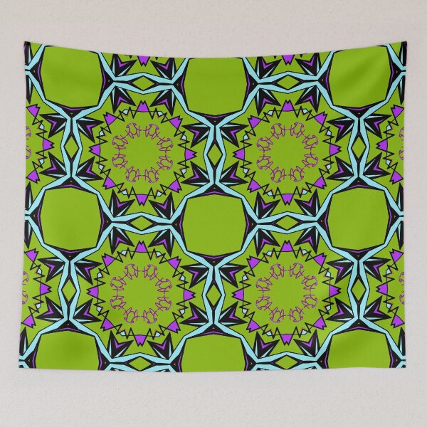 Item preview, Bold Green and Purple Geometric Star Mandala designed and sold by Tinsleybluebell.