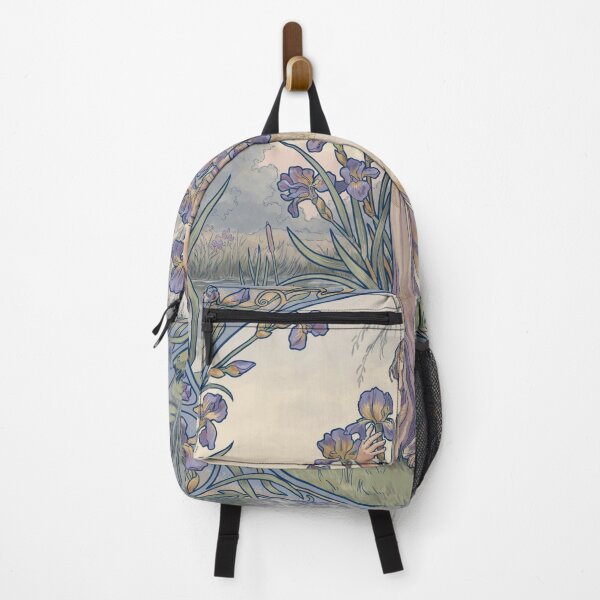 Item preview, Art Nouveau Iris Lady Wall Art Inspired by Mucha – Elegant Belle Époque Floral Decorative Print designed and sold by Tamas Das.