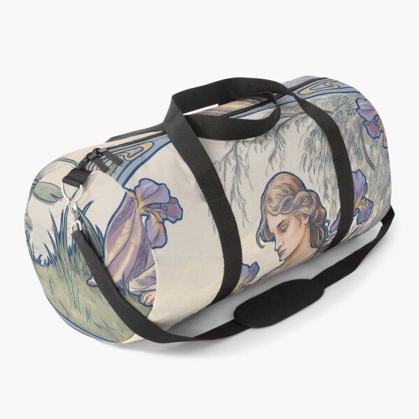 Item preview, Art Nouveau Iris Lady Wall Art Inspired by Mucha – Elegant Belle Époque Floral Decorative Print designed and sold by Tamas Das.