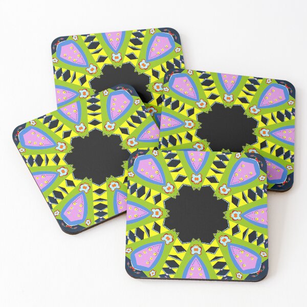 Item preview, Vibrant Green and Pink Kaleidoscope Mandala Pattern designed and sold by Tinsleybluebell.