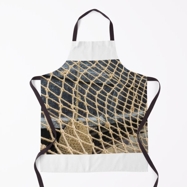 Item preview, Close-Up Of Rope Fishing Net Draped Over Weathered Wooden Boat Deck With Nautical Texture designed and sold by Nmallia.