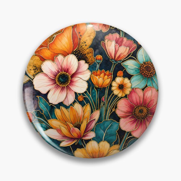 Item preview, Flowers in Pink Teal and Orange designed and sold by Jessielee72.