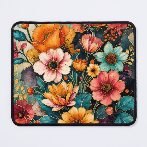 Item preview, Flowers in Pink Teal and Orange designed and sold by Jessielee72.