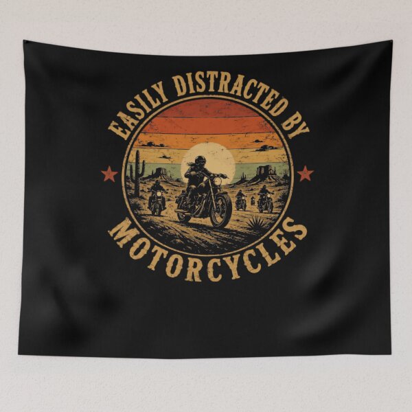 Item preview, Easily Distracted By Motorcycles Rider Enthusiast Biker Gift designed and sold by RetroMini2026.