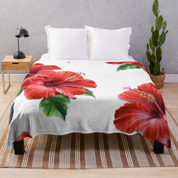 Item preview, Vibrant Red Tropical Hibiscus Flower Bouquet designed and sold by animenosekaiii.