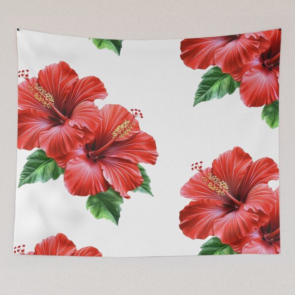 Item preview, Vibrant Red Tropical Hibiscus Flower Bouquet designed and sold by animenosekaiii.