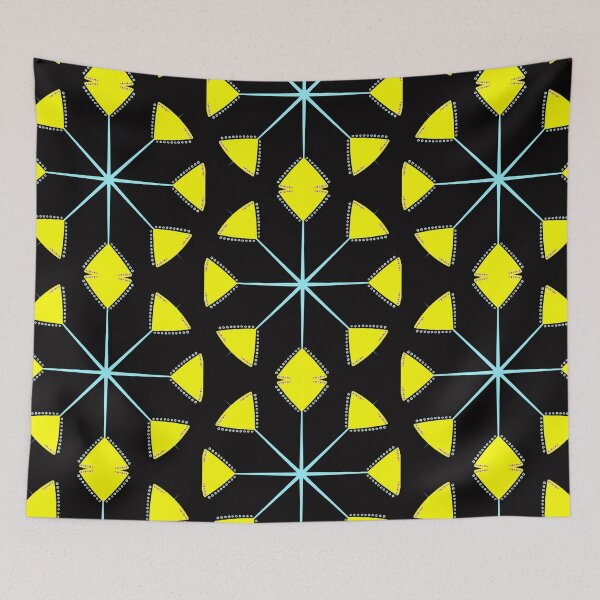 Item preview, Bold Black and Yellow Geometric Mandala Pattern designed and sold by Tinsleybluebell.