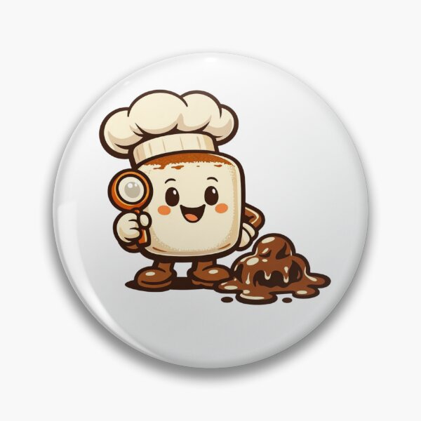 Item preview, Retro Marshmallow Chef – Toasted Cartoon Badge designed and sold by Timeless Junction.