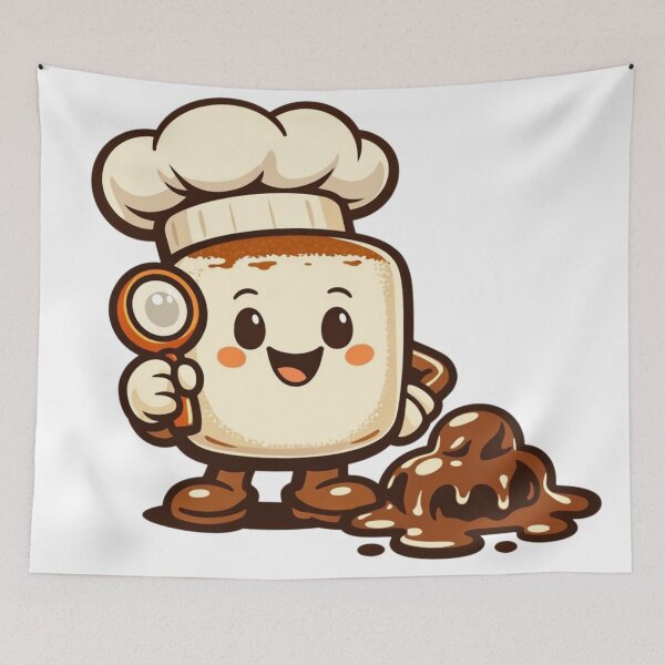 Item preview, Retro Marshmallow Chef – Toasted Cartoon Badge designed and sold by Timeless Junction.
