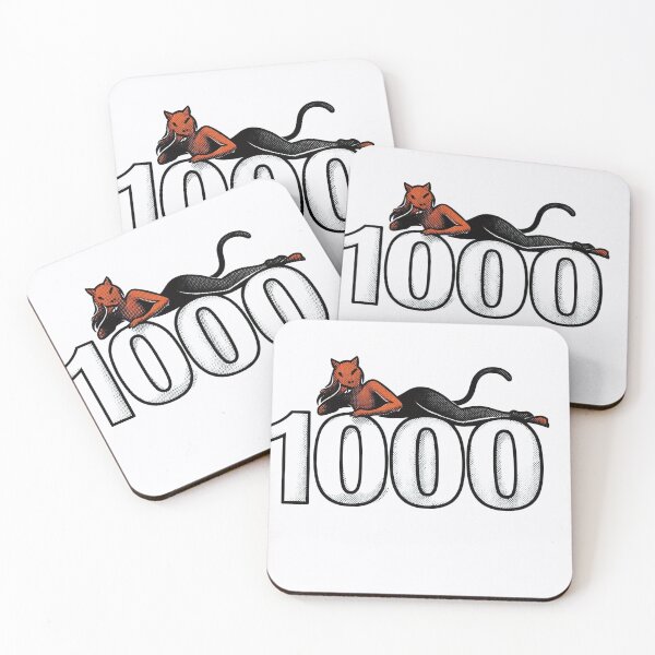 Item preview, 1000 mile stone numbers and cat woman on it  designed and sold by wallartofmio.