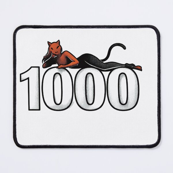 Item preview, 1000 mile stone numbers and cat woman on it  designed and sold by wallartofmio.