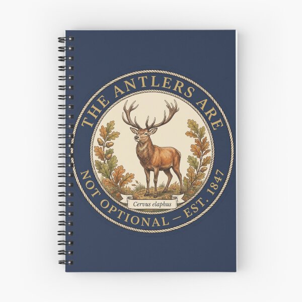 Item preview, The Antlers Are Not Optional Red Deer Humor Badge designed and sold by CalmCapy Co.
