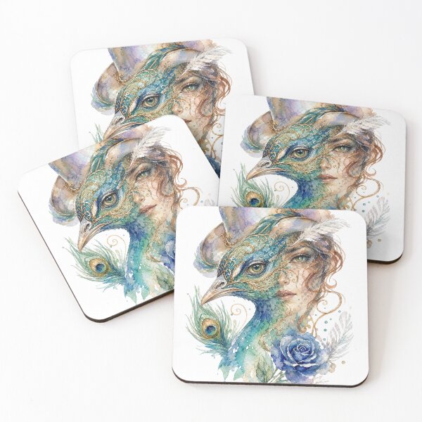 Item preview, Royal Peacock Fantasy Portrait | Boho Luxury Bird Artwork | Digital Download PNG for Shirts, Mugs & Crafts designed and sold by Mnrrstudio.