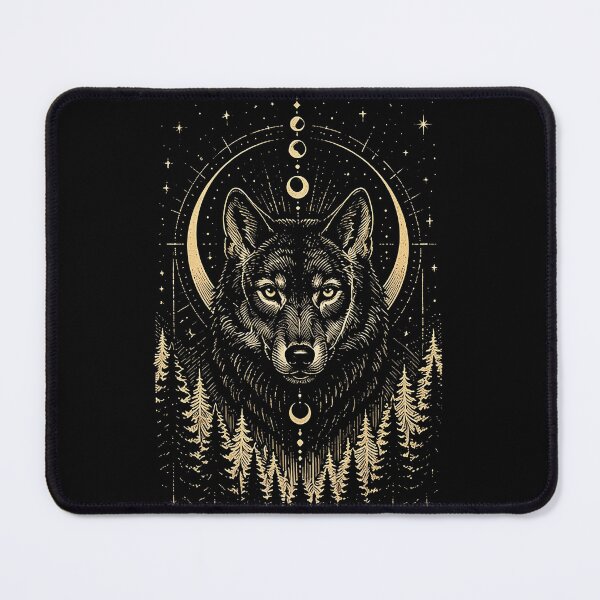 Item preview, Mystic Wolf Moon Phases Vintage Celestial Art designed and sold by Mystic & Celestial Art.